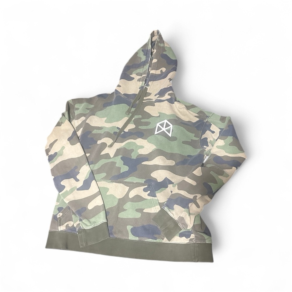 Men’s RAWGEAR Green Camo Hoodie Size Medium